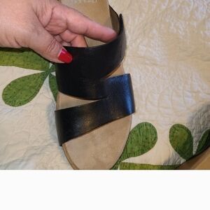 Dansko Black Two-Strap Slide Sandals